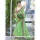 Prime Print Work Green Casual Saree