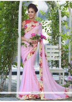 Capricious Pink Casual Saree