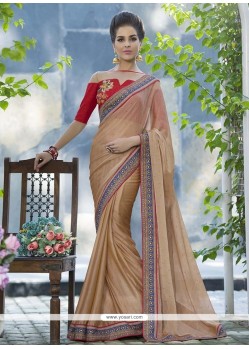 Conspicuous Beige Casual Saree