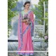 Dainty Faux Chiffon Pink Casual Saree