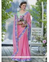 Dainty Faux Chiffon Pink Casual Saree