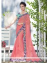 Congenial Peach Casual Saree