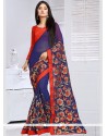 Resplendent Georgette Lace Work Casual Saree