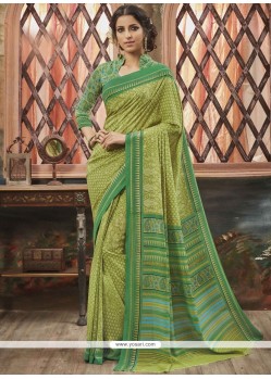 Cherubic Print Work Art Silk Casual Saree