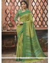 Cherubic Print Work Art Silk Casual Saree