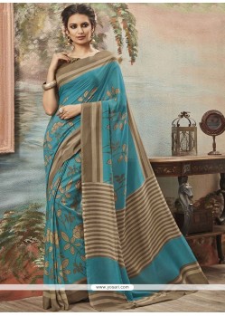 Striking Art Silk Blue Casual Saree