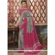 Charismatic Grey Print Work Casual Saree