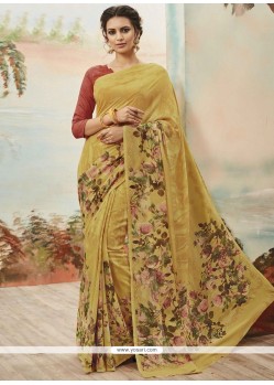 Dilettante Art Silk Yellow Casual Saree