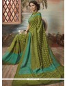 Imperial Green Print Work Casual Saree