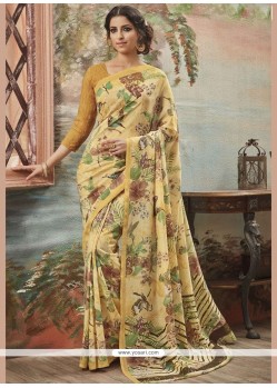 Ravishing Art Silk Yellow Casual Saree