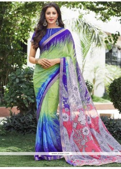 Dashing Multi Colour Print Work Casual Saree