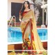 Staring Weight Less Beige Print Work Casual Saree