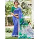 Praiseworthy Weight Less Blue Casual Saree