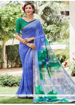 Praiseworthy Weight Less Blue Casual Saree