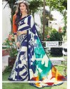 Print Weight Less Casual Saree In White