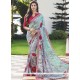 Outstanding Print Work Grey Casual Saree