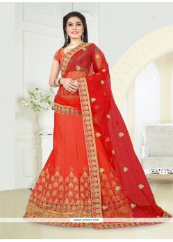 Excellent Art Silk Resham Work A Line Lehenga Choli