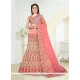 Astonishing Pink Embroidered Work Art Silk A Line Lehenga Choli