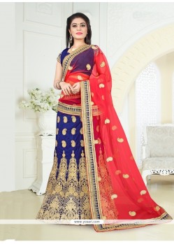 Titillating Resham Work Art Silk A Line Lehenga Choli