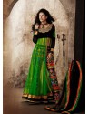 Black And Green Viscose and Net Anarkali Suit