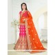 Captivating Zari Work Hot Pink A Line Lehenga Choli