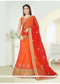 Chic Art Silk Orange A Line Lehenga Choli