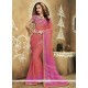 Perfervid Georgette Pink Embroidered Work Casual Saree