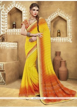 Ideal Georgette Yellow Casual Saree