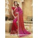 Flattering Embroidered Work Red Georgette Casual Saree