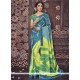 Masterly Blue And Yellow Print Work Casual Saree