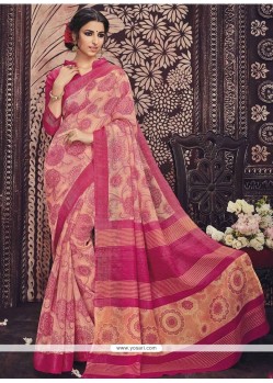 Gilded Art Silk Print Work Casual Saree