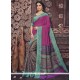 Cherubic Art Silk Grey And Pink Print Work Casual Saree