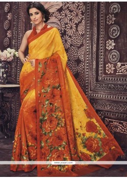 Tiptop Orange And Yellow Casual Saree