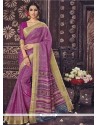 Print Art Silk Casual Saree In Pink