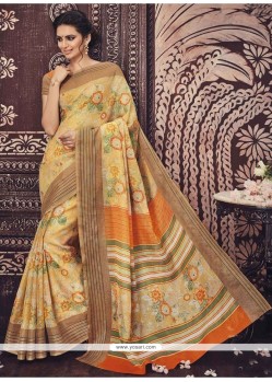 Sightly Art Silk Print Work Casual Saree