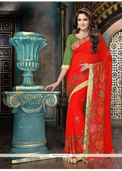 Sensational Red Designer Saree