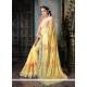 Staggering Art Silk Yellow Designer Saree