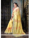 Staggering Art Silk Yellow Designer Saree