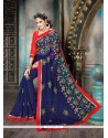 Chic Blue Designer Saree