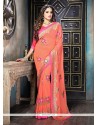 Modish Peach Designer Saree