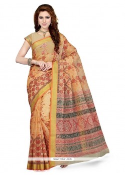 Paramount Multi Colour Print Work Cotton Casual Saree