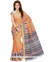 Trendy Print Work Cotton Casual Saree