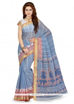 Voluptuous Cotton Multi Colour Print Work Casual Saree