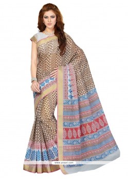 Sophisticated Cotton Print Work Casual Saree