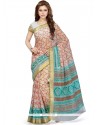 Entrancing Multi Colour Print Work Cotton Casual Saree