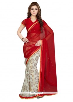 Astonishing Faux Chiffon Multi Colour Print Work Casual Saree