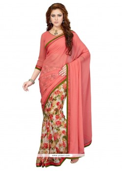 Sensible Faux Chiffon Print Work Casual Saree