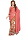 Sensible Faux Chiffon Print Work Casual Saree