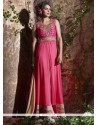 Fetching Pink Resham Work Georgette Anarkali Salwar Suit