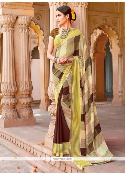 Compelling Yellow Georgette Casual Saree
